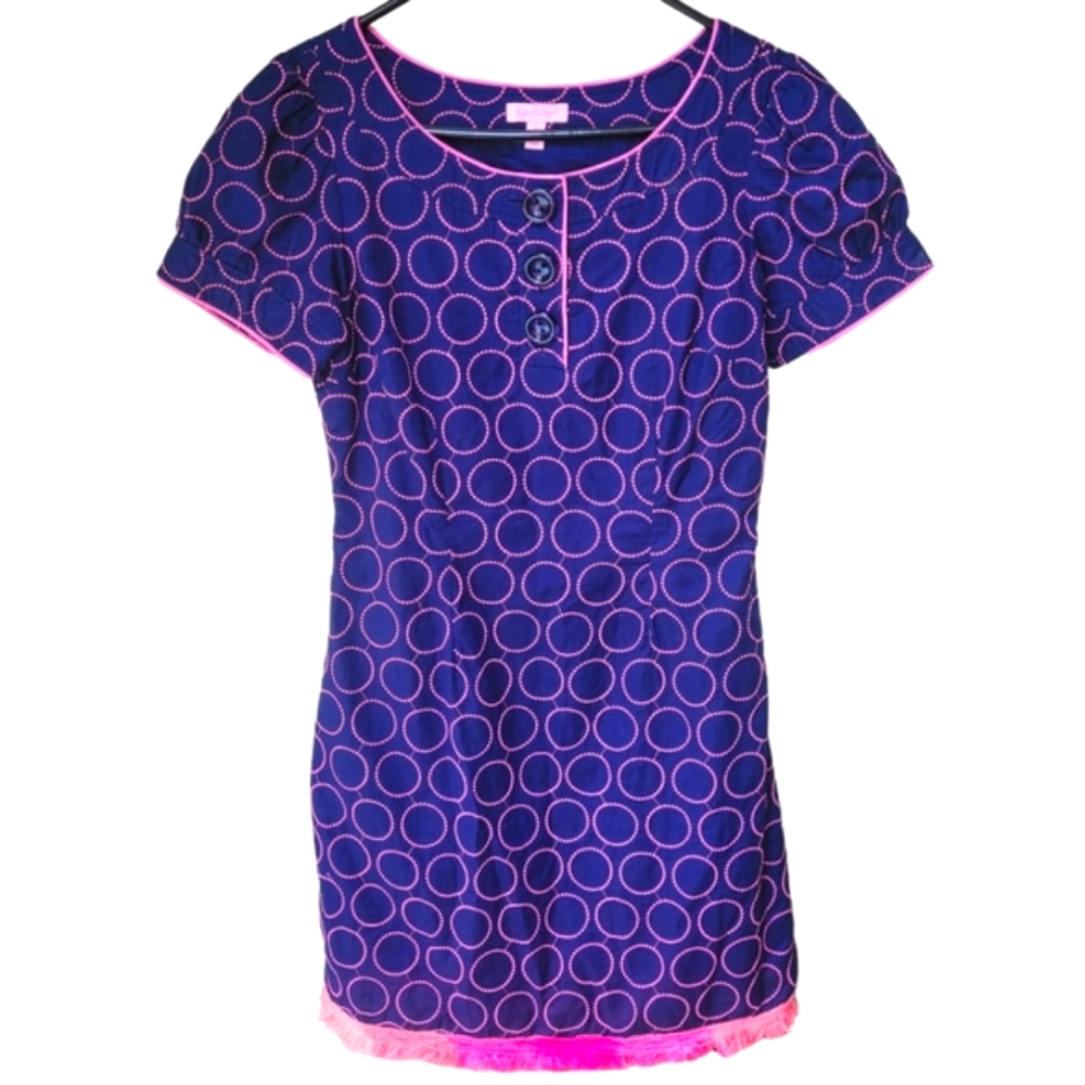 Lilly Pulitzer Embroidered Circle Ombre Fringe Dress Size 6